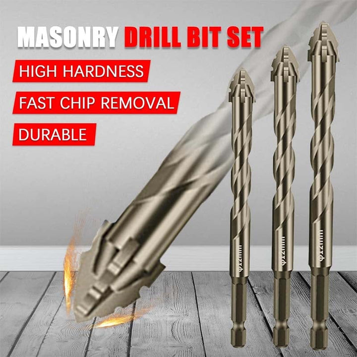 Industrial serrated eccentric drill bit for tapping, titanium coated high-speed steel.