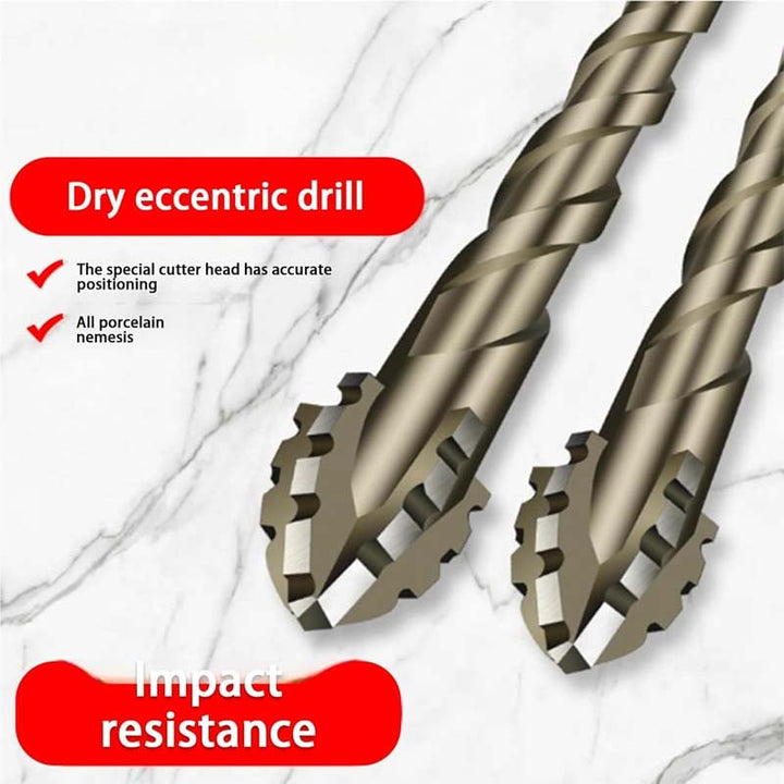 Serrated eccentric drill bit, ideal for wood, metal, and plastic drilling tasks.