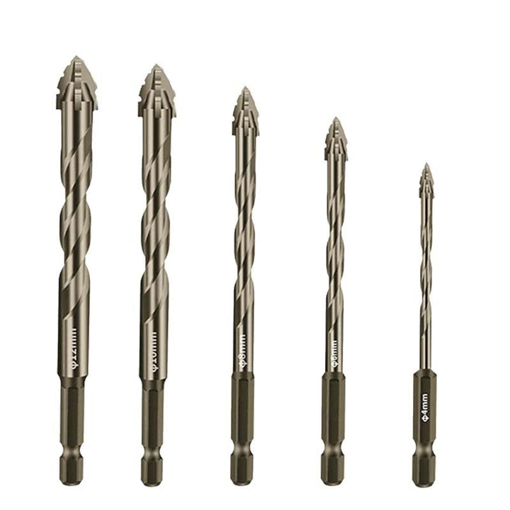 Serrated eccentric drill, made from high-speed steel for exceptional cutting in all materials.