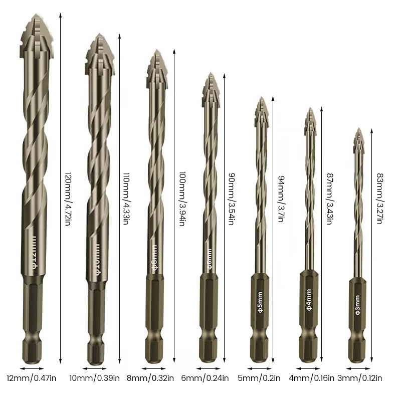 Titanium-coated serrated eccentric drill bit, a pro-grade tapping tool for diverse surfaces.