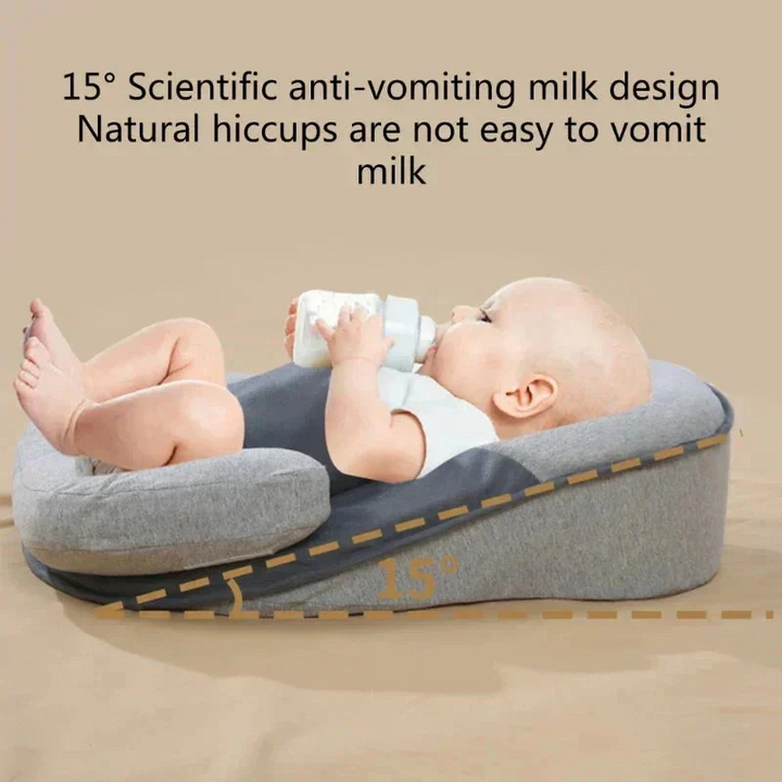 Baby inclined pillow for safe sleep & comfort. Portable, anti-spit-up design aids newborn digestion & reflux support.
