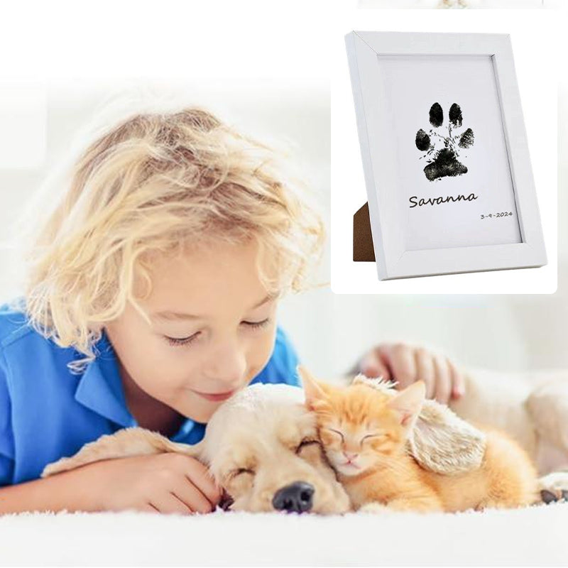 Secure Inkless Pet Paw Print Kit with clean-touch pad for animal memories