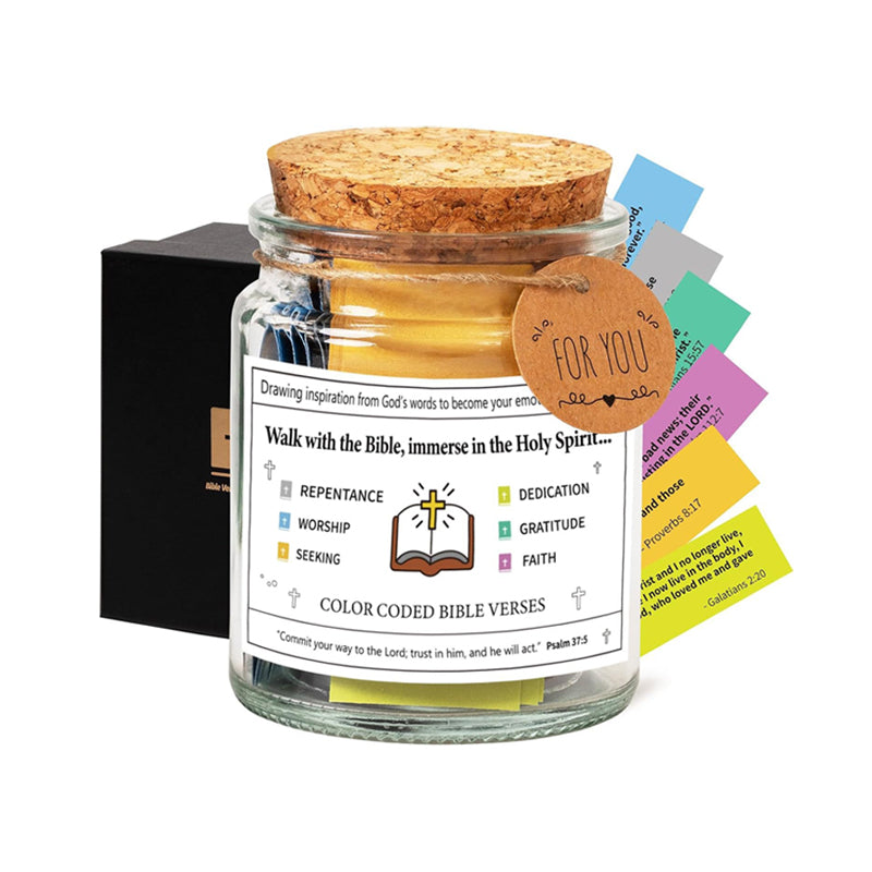 Table arrangement featuring a 'Hope Jar' with Bible verses, a center piece for faith & hope.