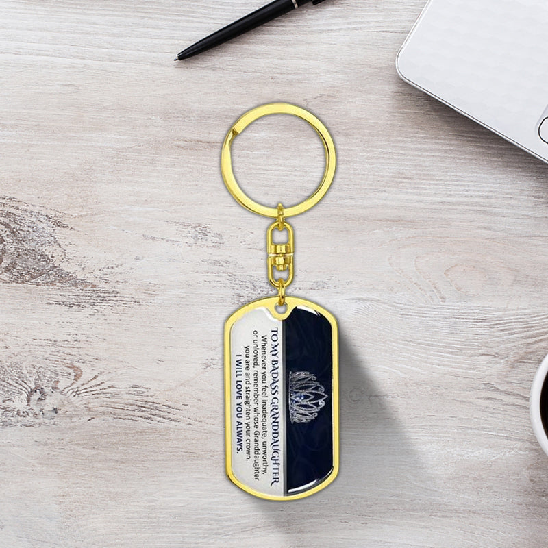 Keychain keepsake, inspirational message for son, durable stainless steel family gift