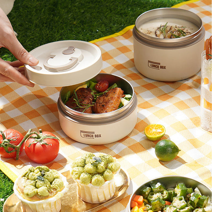 Leakproof stackable food warmer container with carrying handle, perfect for lunches
