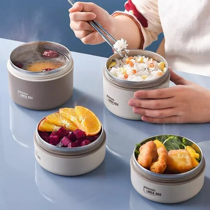 Meal prep insulated lunch box with multiple compartments, keeps food warm for hours