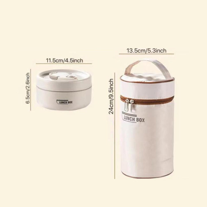 Detail of the secure clasp on an insulated stainless steel lunch container, ensuring spill-free travel