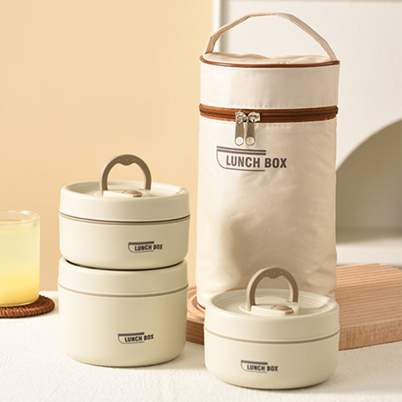 Eco-friendly insulated stainless steel lunch container set, reducing waste with reusable food storage