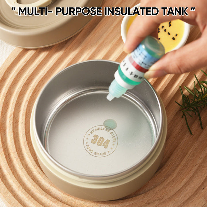 Eco-friendly insulated lunchbox set with multiple stainless steel containers for versatile food storage