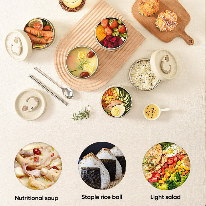 Kitchen accessories: insulated stainless steel lunch container set, perfect for healthy meal prep
