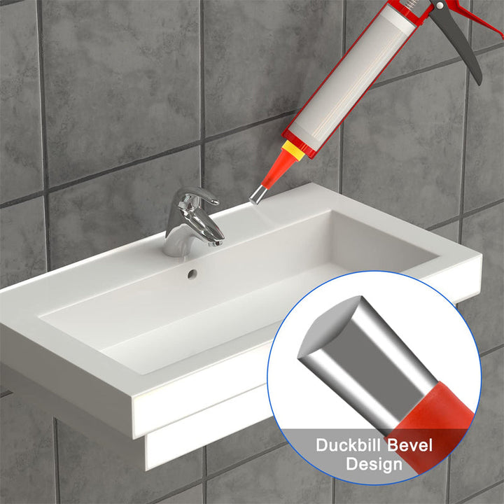 Stainless steel sealant nozzle kit, perfect for construction and home sealing projects.