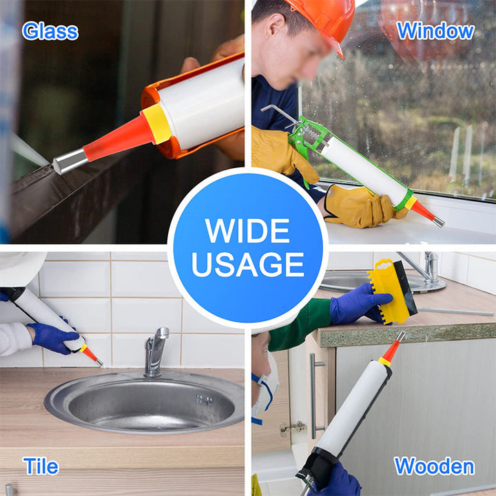 Complete sealing kit with universal nozzles, essential for any home improvement enthusiast.