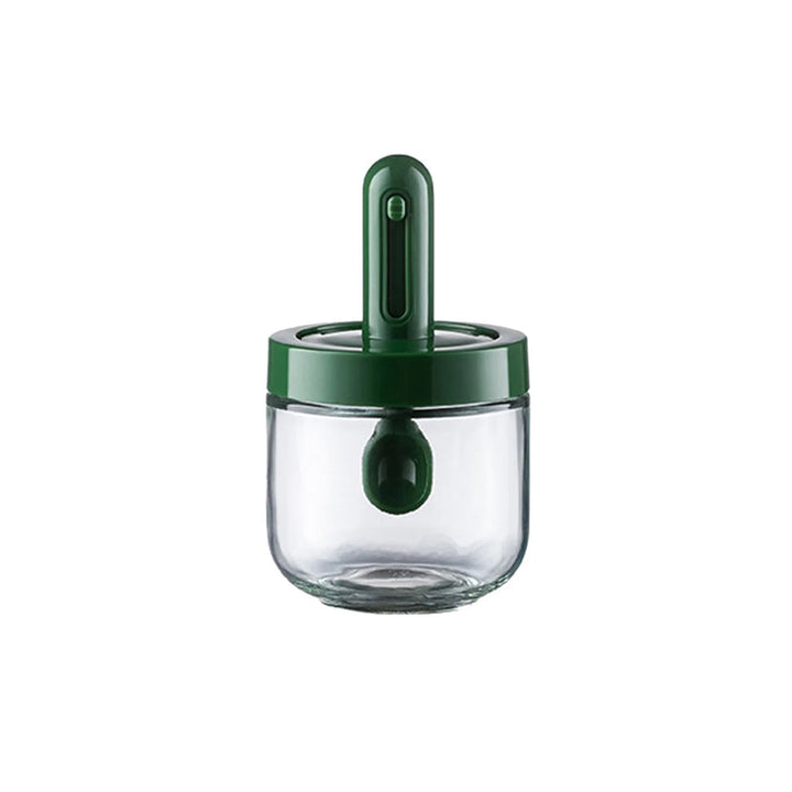 Clear glass seasoning bottle, integrated spoon, a must-have for kitchen storage & cooking