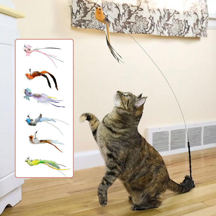 Pet supplies: Interactive cat wand toy with suction cup, enhancing a cat's natural hunting instincts.