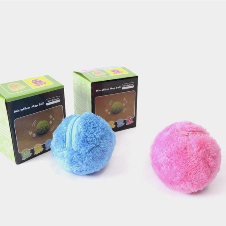 Automatic pet electric ball toy in a vibrant plush cover, designed to entertain and engage your cat.