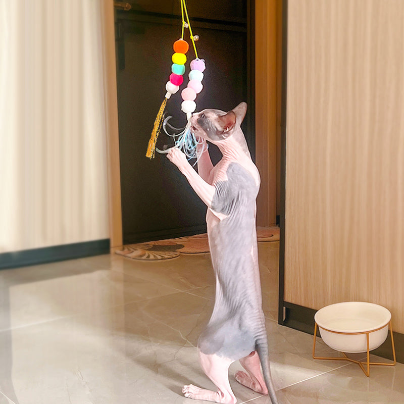 Various angles of the plush mouse interactive cat toy, highlighting its durable design for active play