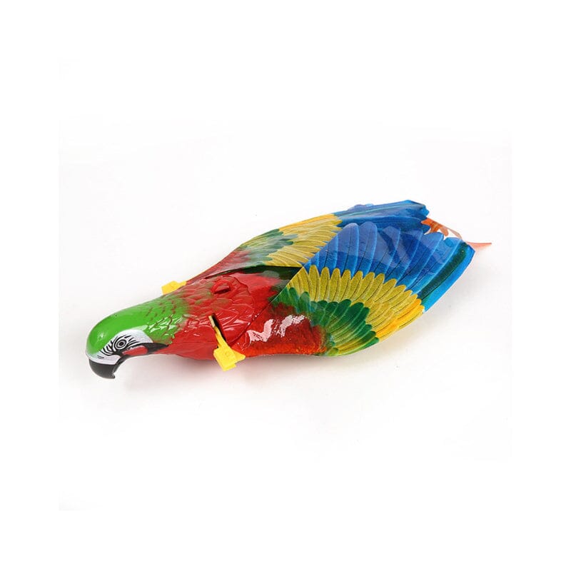 Feline enrichment toy: an Interactive Moving Bird Cat Toy suspended, ready for play