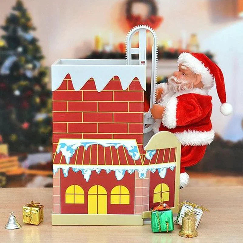 Electric Christmas Santa toy, musical climbing feature, festive home decoration