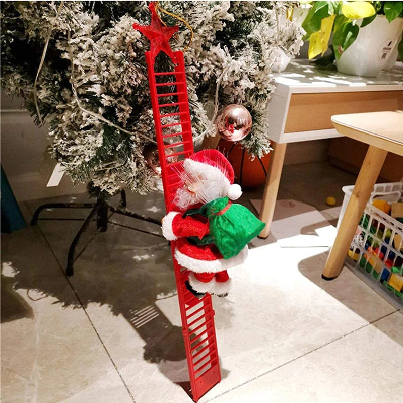 Dynamic climbing Santa toy, musical and interactive, brings joy to Christmas