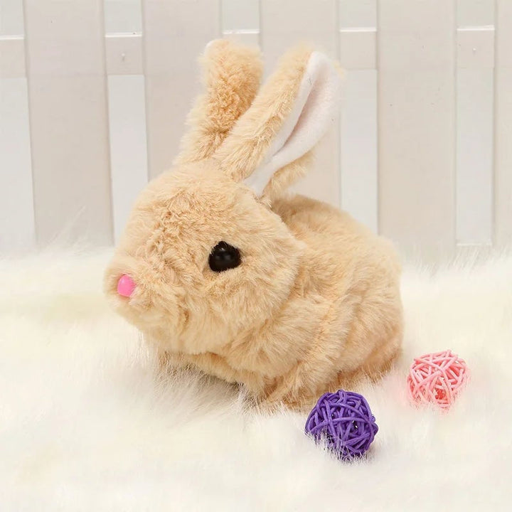 Packaging of the interactive walking plush bunny, an exciting Easter toy for kids