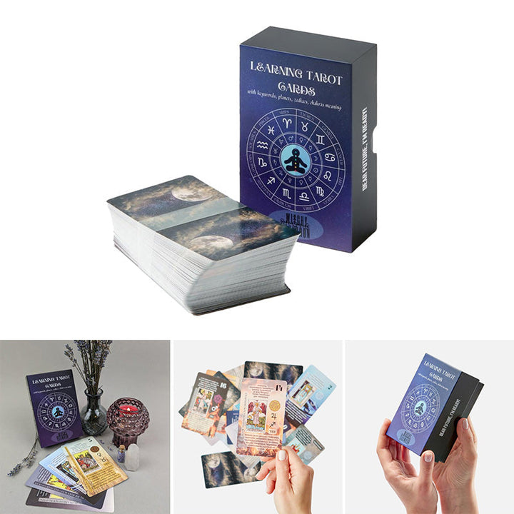 Intuitive Tarot Card Deck with Detailed Meanings for divination & self-discovery; featuring vibrant artwork.