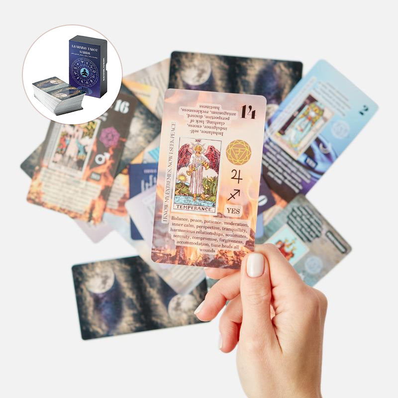 Full set of intuitive tarot cards fanned out, showcasing detailed meanings for beginners in fortune-telling.