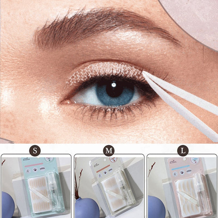 Invisible eyelid lifting tapes for women's beauty; a discreet eye lift solution.