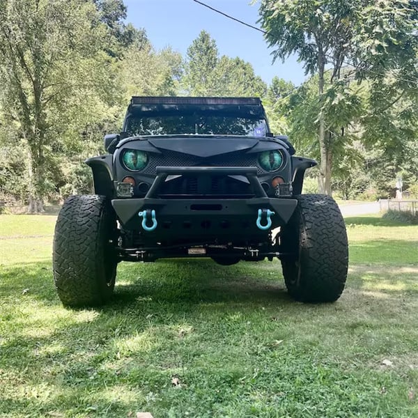 Detail of the perforated texture on Beast Eyes headlight decal for Jeeps; custom car vinyl