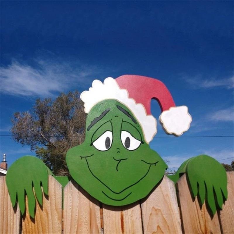 Cheerful snowman outdoor decor, perfect Christmas fence art accent for the holidays