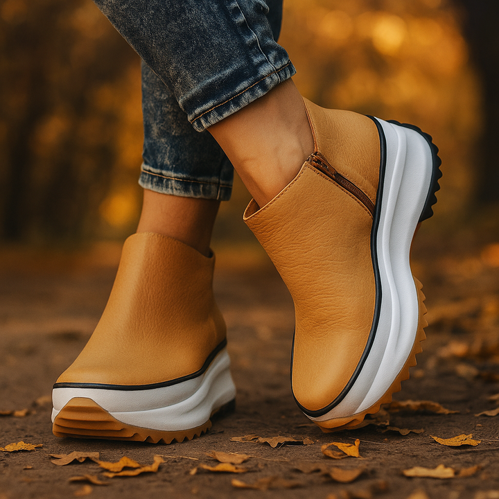 Stylish brown textured platform shoes for women seeking comfort, support, and modern design.