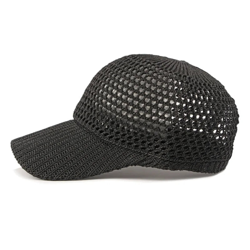 Grey unisex breathable mesh cap, ideal for summer, offering comfort and style