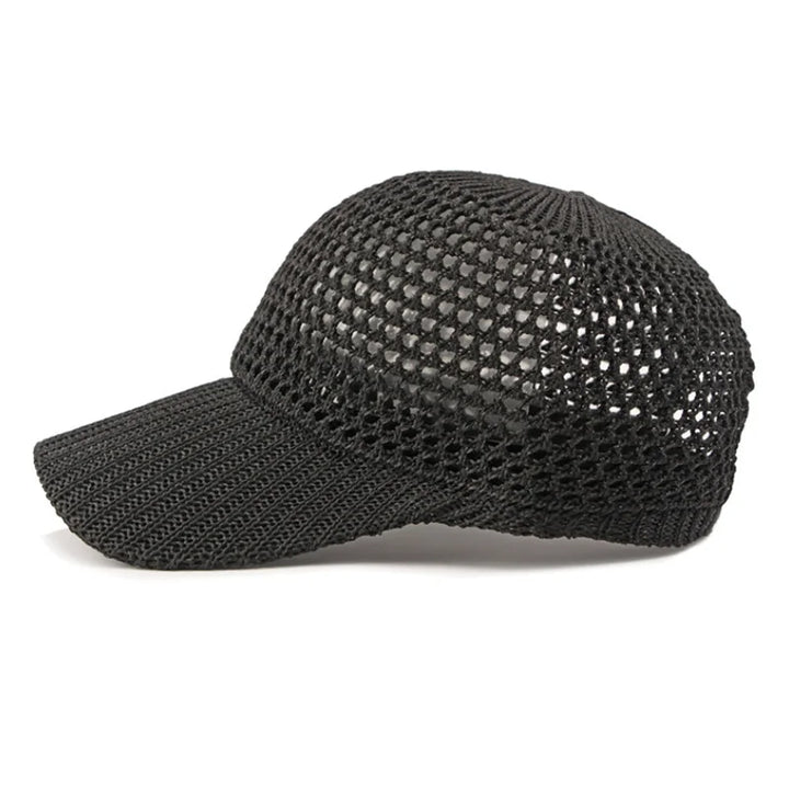 Grey unisex breathable mesh cap, ideal for summer, offering comfort and style
