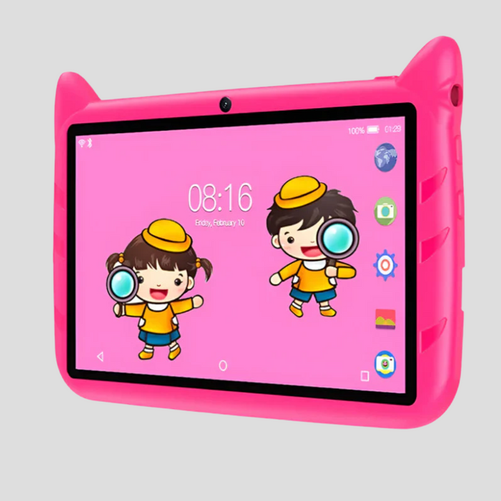 Kids' 7-inch Android tablet with 5G WiFi, 4GB RAM & 64GB storage for educational games & portable entertainment.