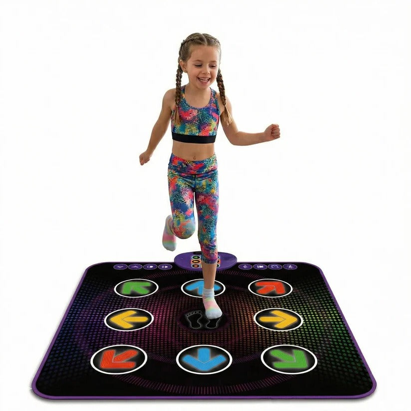 Kids Bluetooth Dance Mat, light-up electronic music game pad for active indoor play & fun.
