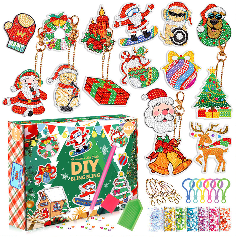 Brightly colored diamond gems ready for Kids' Christmas craft projects