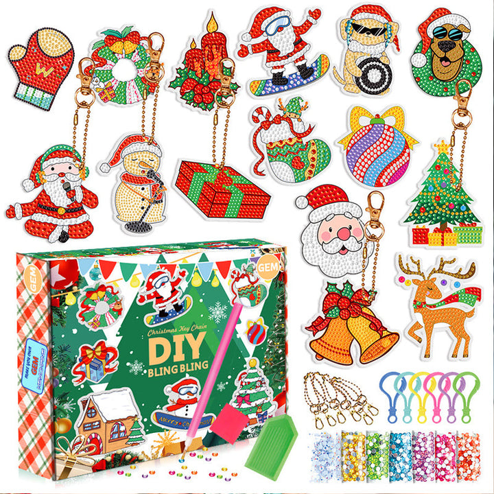 Brightly colored diamond gems ready for Kids' Christmas craft projects