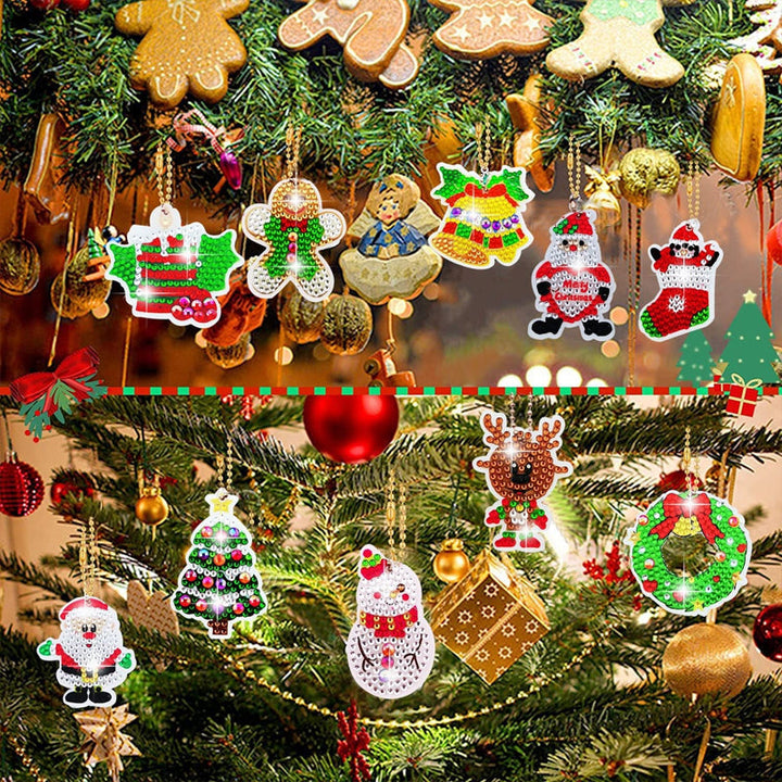 Kids' DIY Christmas craft kit box with diamond painting tools and accessories
