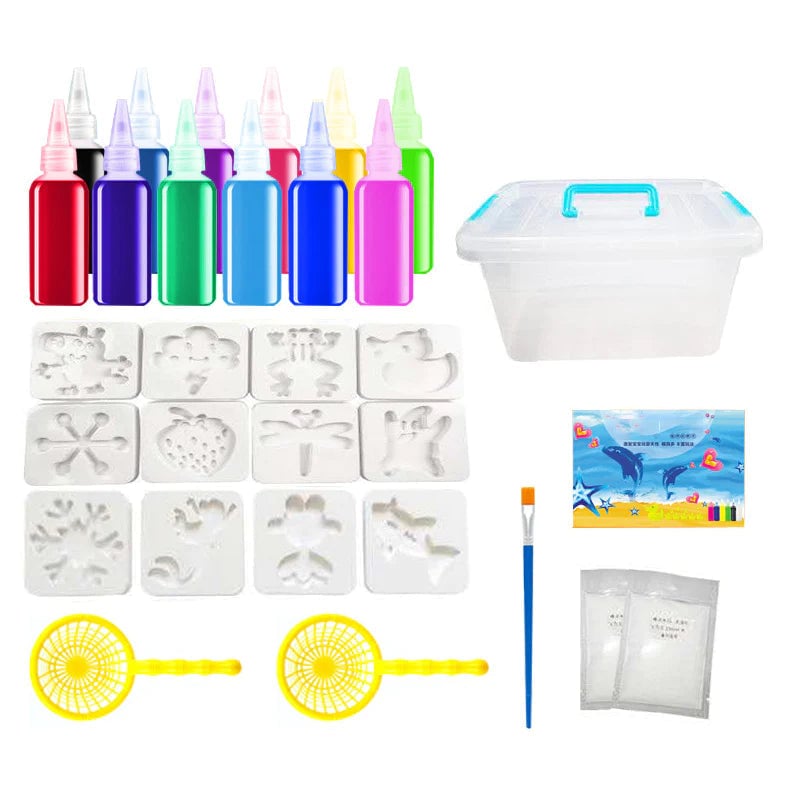 Step-by-step instructions booklet included in the Kids' DIY Aqua Gel Creative Play Set