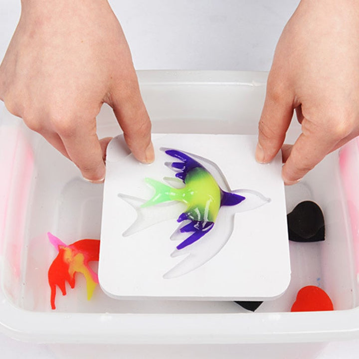 Aqua Gel Sensory Toy Kit box, featuring vibrant illustrations of underwater scenes and happy kids