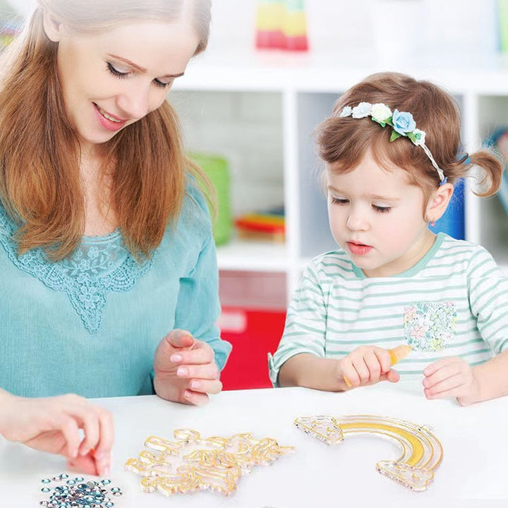 Crystal art painting kit with shimmering gems, perfect DIY craft for kids and gifts