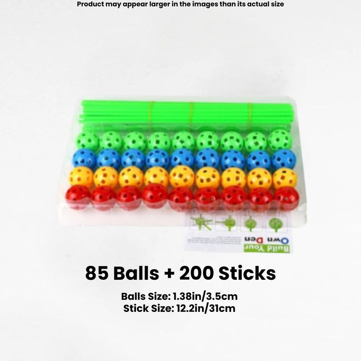 DIY fort kit for kids with sturdy poles, connectors, and a play tent. Perfect children's toy for creative construction.
