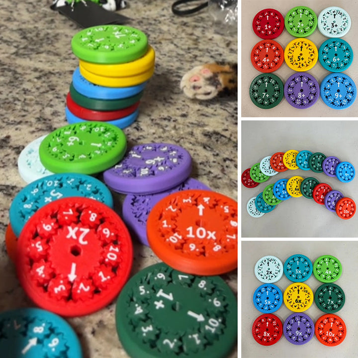 Kids' Educational Math Fidget Spinner, colorful, showing multiplication facts