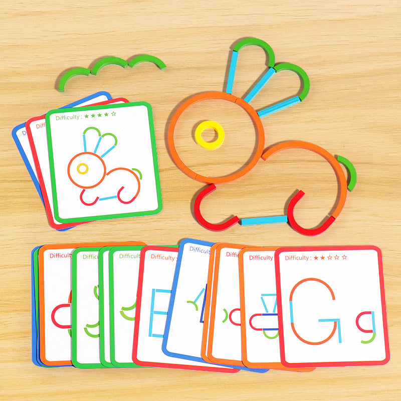 Montessori-inspired wooden puzzle set, perfect for preschool learning & creative play in children