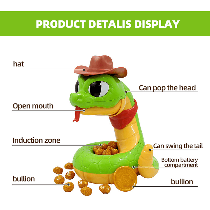 Packaging for the Kids' Electric Rattlesnake Adventure Game toy, perfect for gifts.
