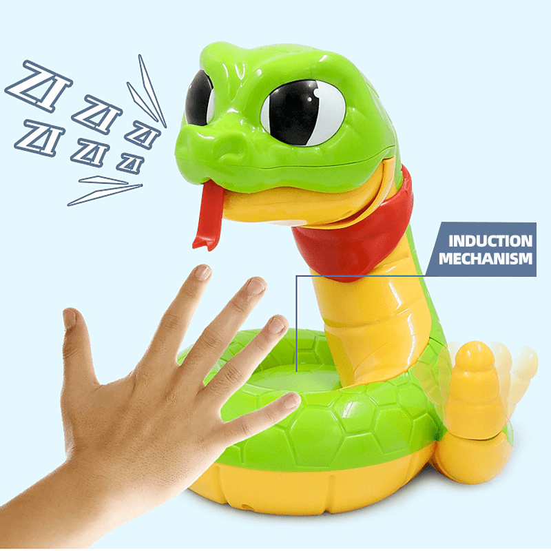 Side view of the Electric Rattlesnake toy, highlighting its dynamic game features for kids.