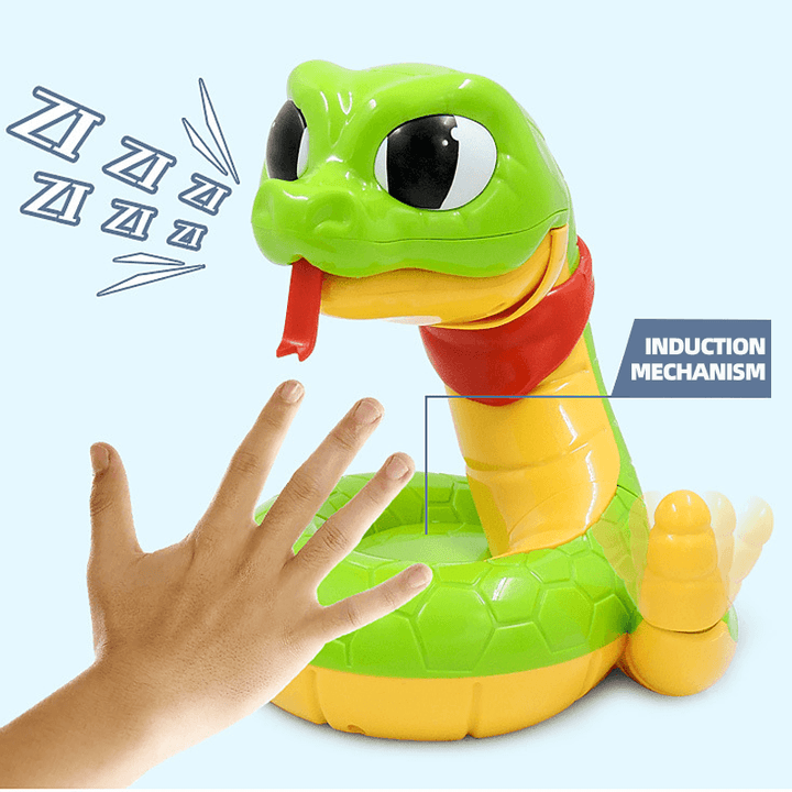 Side view of the Electric Rattlesnake toy, highlighting its dynamic game features for kids.