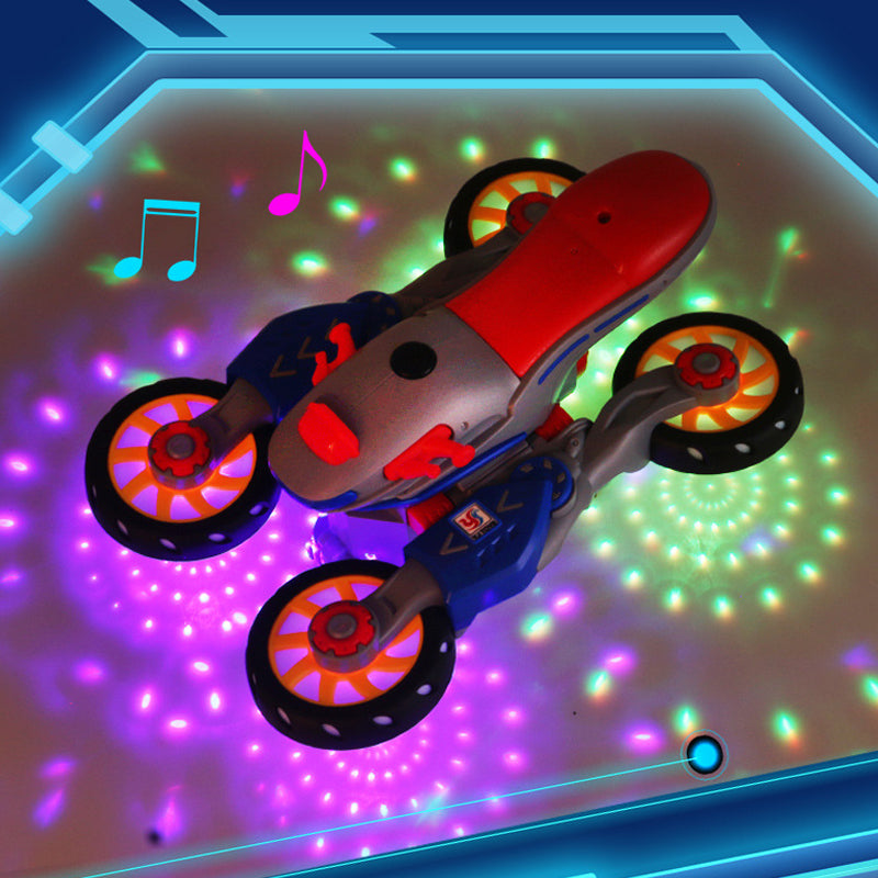 Kids' electric transforming motorcycle toy with lights & music