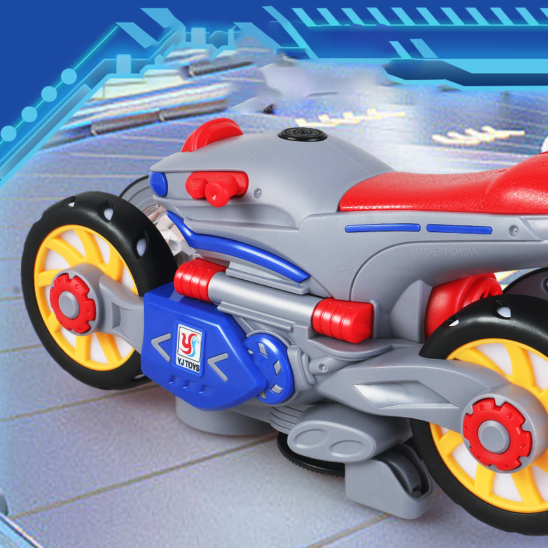 Electric motorcycle toy for children, transforms into robot