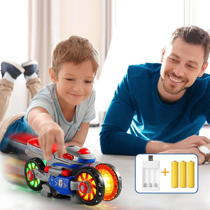 Motorcycle toy for kids, electric, with sound and transformation