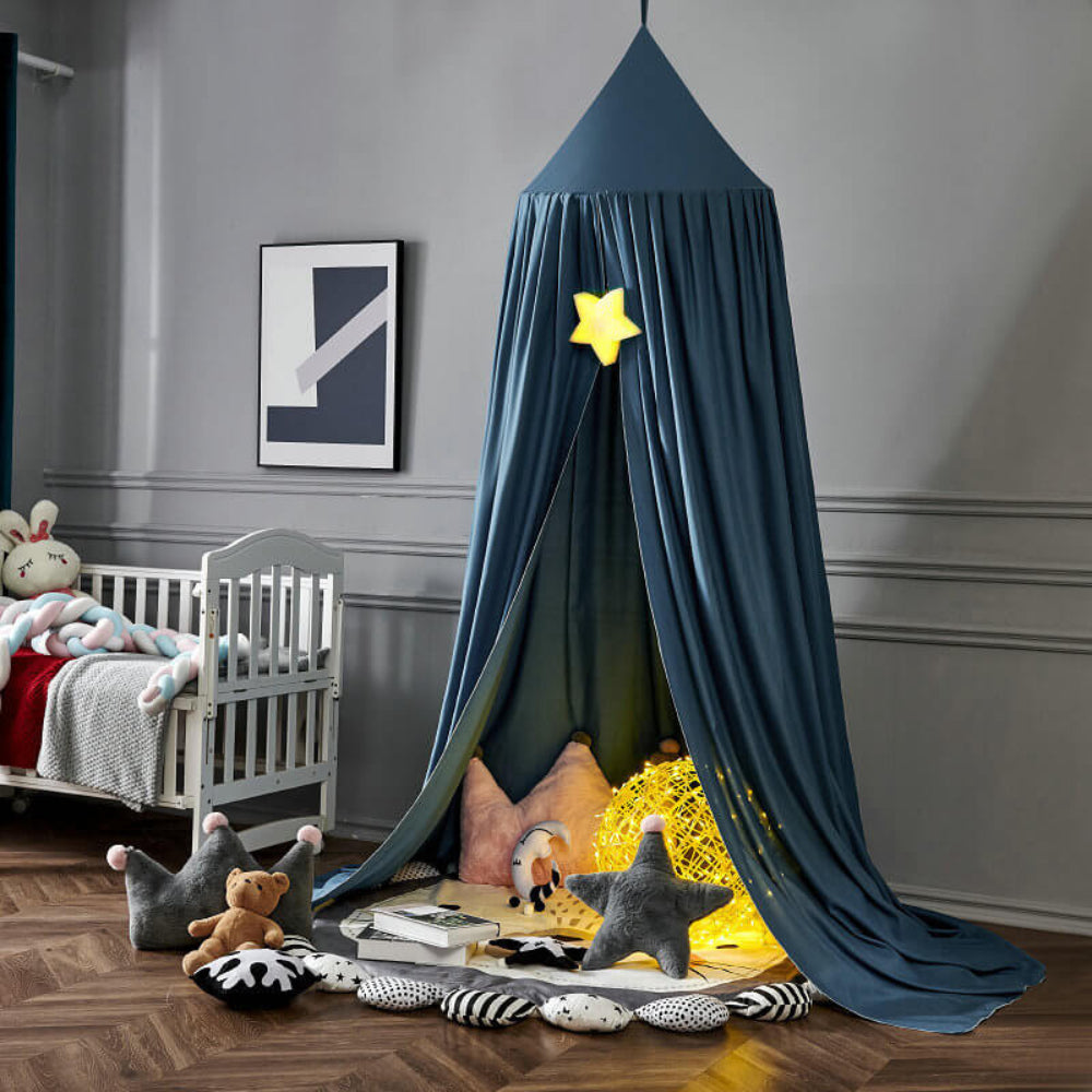 Kids' hanging canopy, ideal for a cozy reading nook or a magical play area in the bedroom.